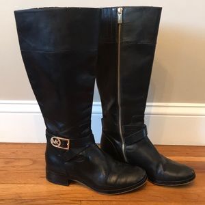 Michael Kors Knee Boots w/ Gold zipper&buckle